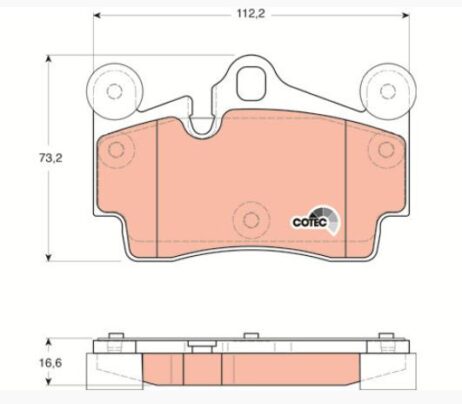 Juego de pastillas de freno TRW GDB1653 para eje trasero, nuevas y originales, para AUDI, PORSCHE, SKODA y VW - Imagen 3