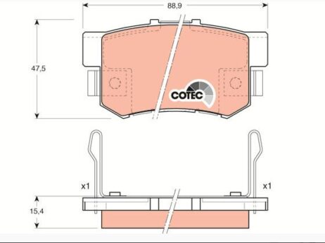 Nuovo set pastiglie freno TRW posteriore GDB3154AT originale per HONDA - Immagine 3