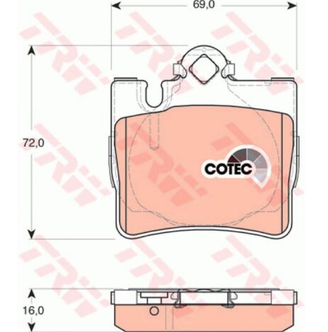 Nuovo set pastiglie freno TRW posteriore GDB1455 originale per MERCEDES-BENZ - Immagine 3