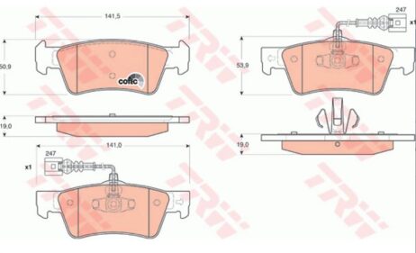 Nuovo set pastiglie freno TRW GDB1672 per asse posteriore originale per VW - Immagine 3