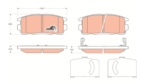 Nuovo set pastiglie freno TRW posteriore GDB1716 originale per CHEVROLET OPEL - Immagine 3