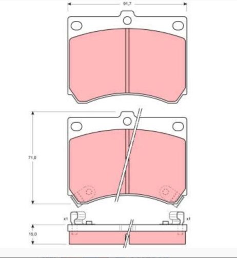 Conjunto de pastilhas de freio de eixo dianteiro TRW GDB1029 original novo para MAZDA - Imagem 3