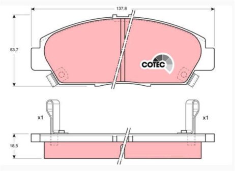 Conjunto de pastilhas de freio de eixo dianteiro TRW GDB1061 original novo para HONDA - Imagem 3