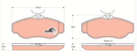 Conjunto de pastilhas de freio de eixo dianteiro TRW GDB1156 original novo para LAND ROVER - Imagem 3