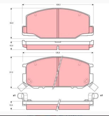 Conjunto de pastilhas de freio de eixo dianteiro TRW GDB1190 original novo para TOYOTA - Imagem 3