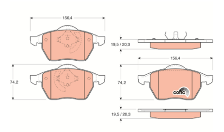 Conjunto de pastilhas de freio de eixo dianteiro TRW GDB1200 original novo para AUDI VOLKSWAGEN - Imagem 3