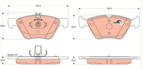 Conjunto de pastilhas de freio de eixo dianteiro TRW GDB1215 original novo para MERCEDES-BENZ - Imagem 3