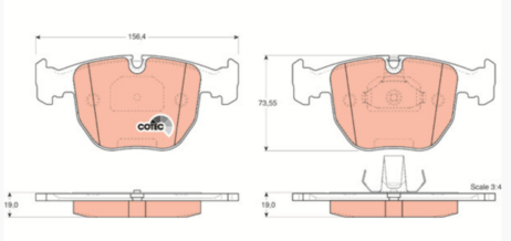 Conjunto de pastilhas de freio de eixo dianteiro TRW GDB1261 original novo para BMW - Imagem 3