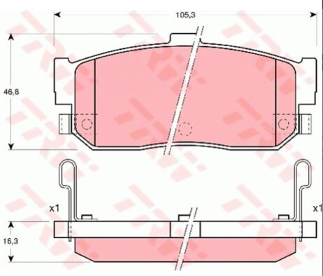 Conjunto de pastilhas de freio TRW eixo traseiro GDB3181YO original novo para INFINITI NISSAN - Imagem 3