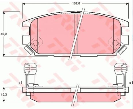 Conjunto de pastilhas de freio TRW eixo traseiro GDB3199YO original novo para MITSUBISHI DODGE - Imagem 3