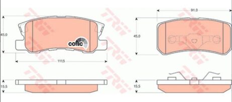 Conjunto de pastilhas de freio TRW eixo traseiro GDB3247YO original novo para MITSUBISHI PEUGEOT CITROËN - Imagem 3