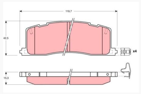 ชุดผ้าเบรกเพลาหลัง TRW GDB1138 ใหม่แท้ สำหรับ TOYOTA - ภาพที่ 3