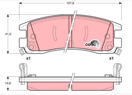 ชุดผ้าเบรกเพลาหลัง TRW GDB1309YO ใหม่แท้สำหรับ BUICK OPEL PONTIAC VAUXHALL - ภาพที่ 3